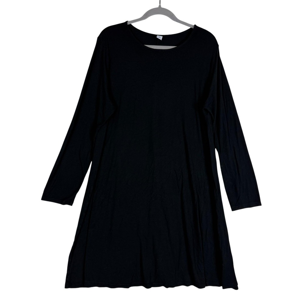 Old Navy Dress Womens XL Black Long Sleeve T-Shirt A-Line Jersey Casual